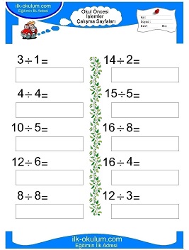 Çocuklar İçin toplam işlemi yaprak testleri 